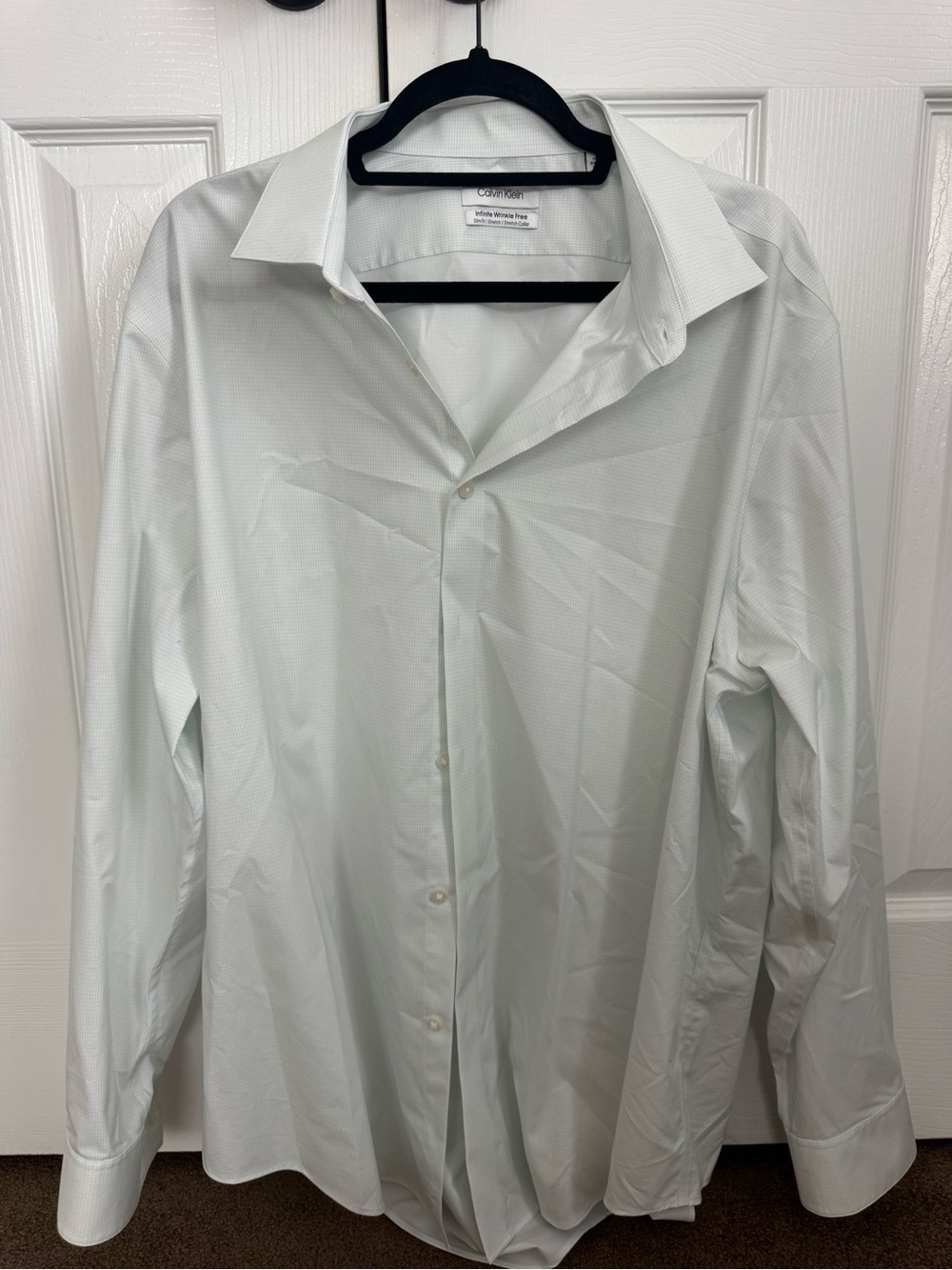 Calvin Klein Men's Light White Dress Shirt - Spread Collar